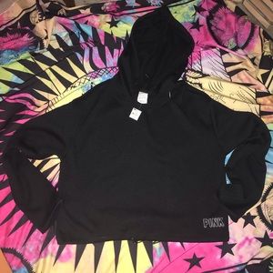 NWT PINK crop sweater hoodie XS